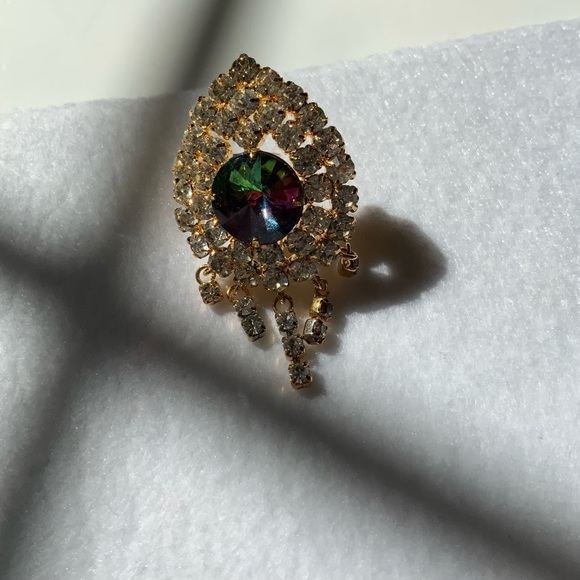 Vintage 80s Rhinestone Brooch - Picture 8 of 8